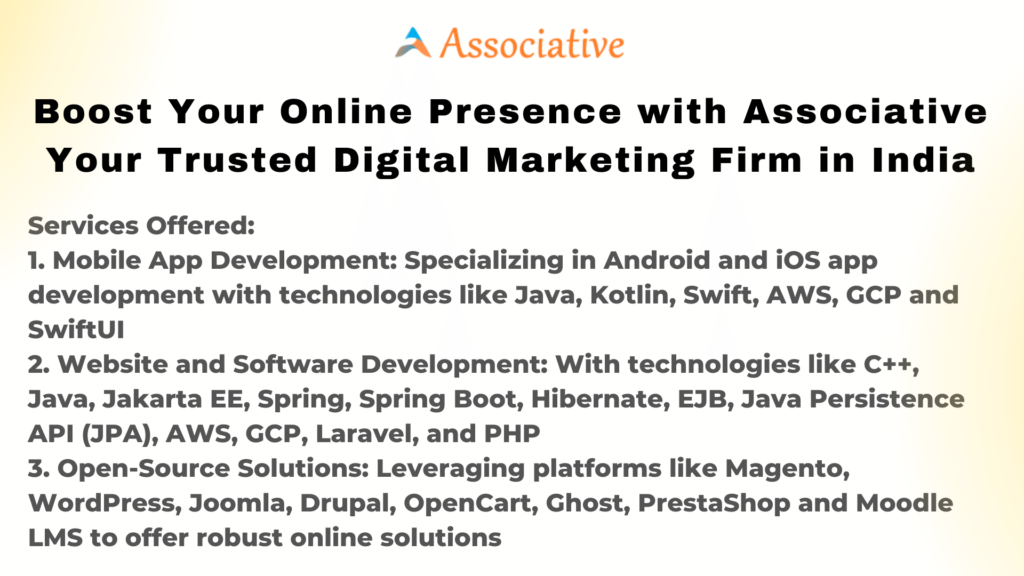 Boost Your Online Presence with Associative Your Trusted Digital Marketing Firm in India