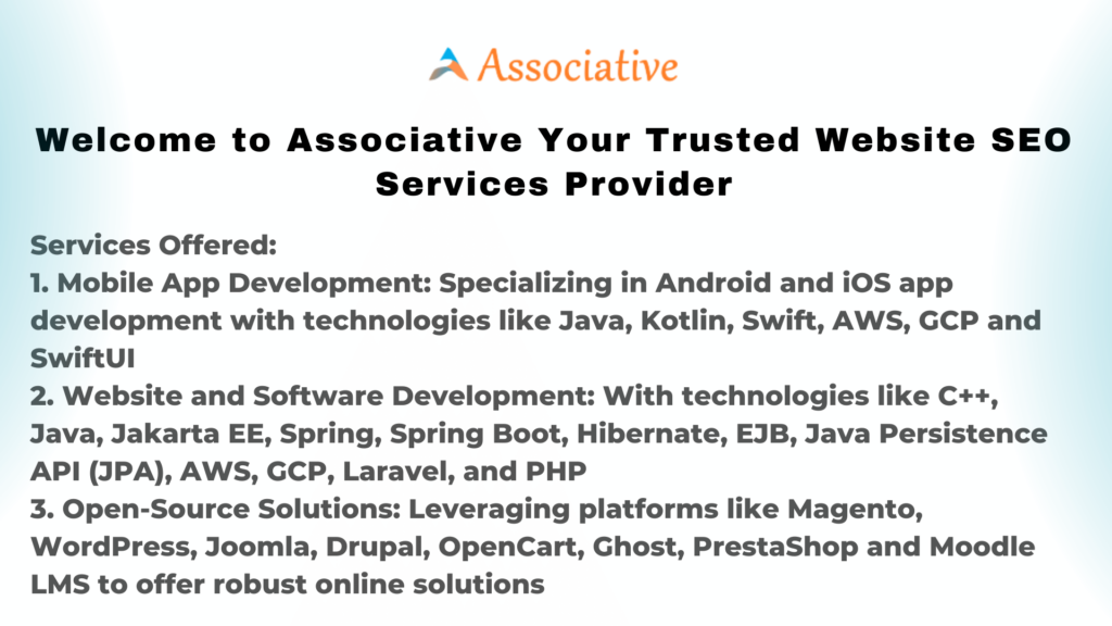 Welcome to Associative Your Trusted Website SEO Services Provider